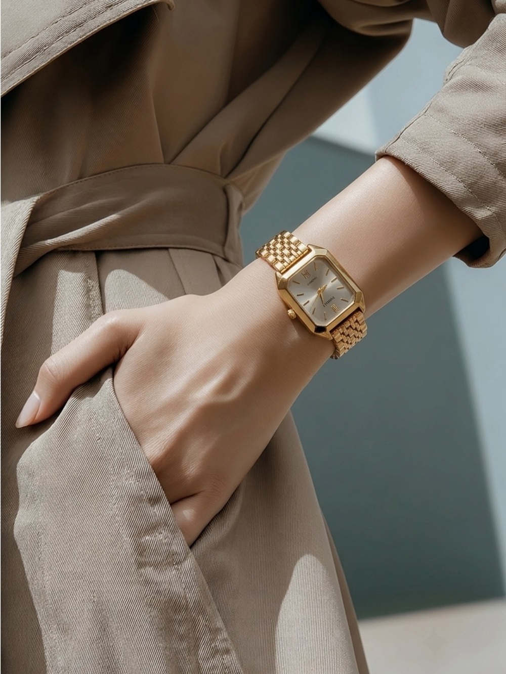 Women's Gold Rectangular Bracelet Watch - Timeless Chic
